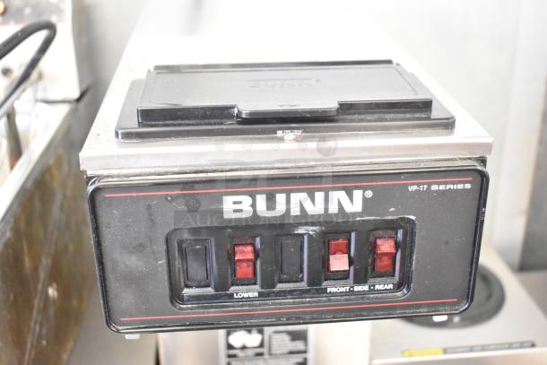 Bunn VP17-3 Commercial Coffee Machine, 3 burners, 120 volts, visible controls, used condition, sturdy build.