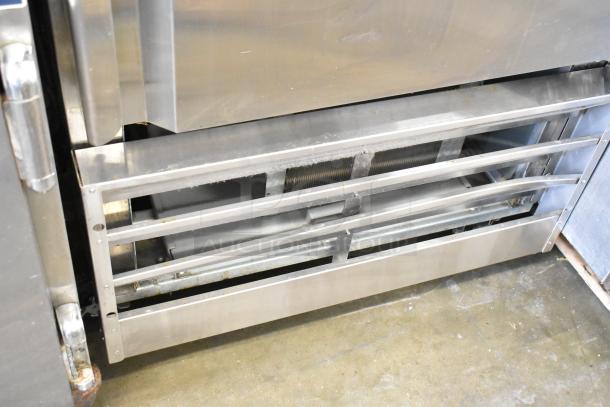 Spartan STR-23 single door cooler, stainless steel, 115V, 1 phase. Features commercial-grade design, visible ventilation panel.