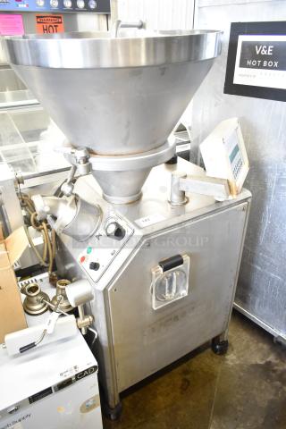 Vemag Commercial Vacuum Stuffer with PC 878 Control Panel, stainless steel, 208/240V, floor style, used condition.