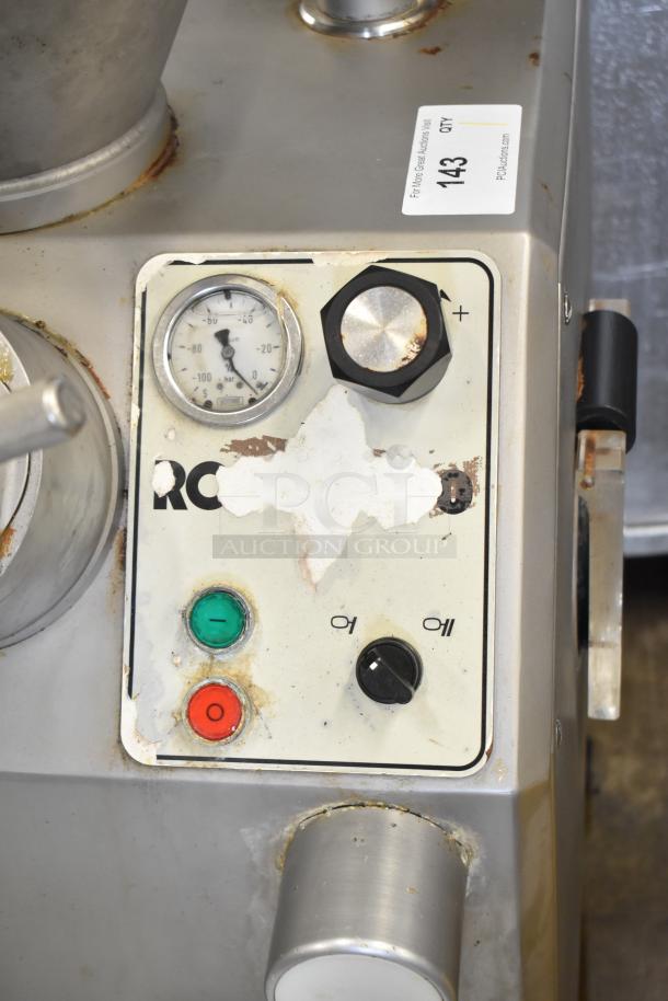 Vemag Commercial Vacuum Stuffer with PC 878 Control Panel, showing gauge and control knobs, 208/240V, used condition.