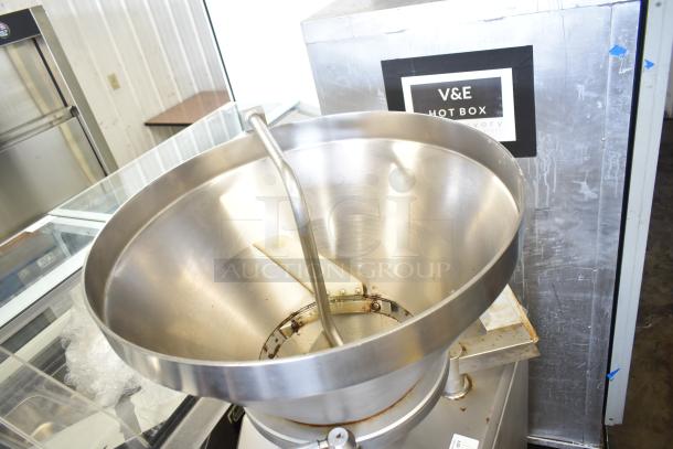 Vemag commercial vacuum stuffer with PC 878 control panel, stainless steel, 208/240 volts, visible wear and markings.