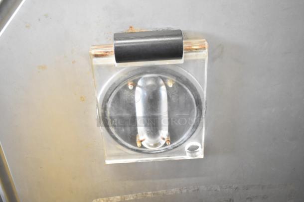 Vemag PC 878 Commercial Vacuum Stuffer panel detail, stainless steel, used condition, 208/240 volts.
