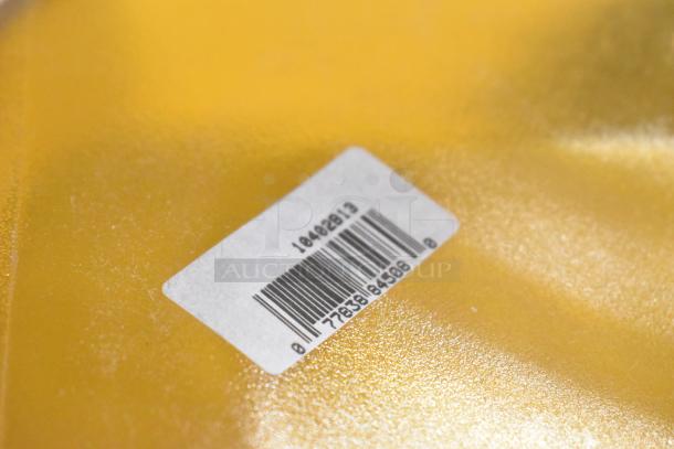 Barcode label on amber surface, showing item number 10402B13 and barcode sequence number.