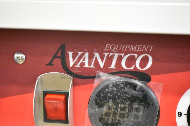 Avantco 177HPI1836 heated holding cabinet control panel with logo, switch, and digital display.