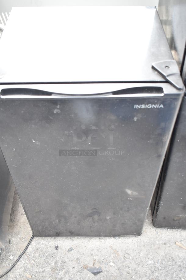 Two mini coolers: Magic Chef HMDR450BE, Insignia NS-CF33BK8. Used, 115 volts, 1 phase. Visible wear on Insignia.