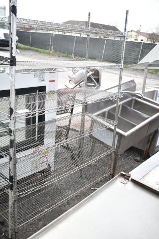 Chrome Finish 6 tier Wire Shelving Unit. BUYER MUST DISMANTLE. PCI CANNOT DISMANTLE FOR SHIPPING. PLEASE CONSIDER FREIGHT CHARGES.