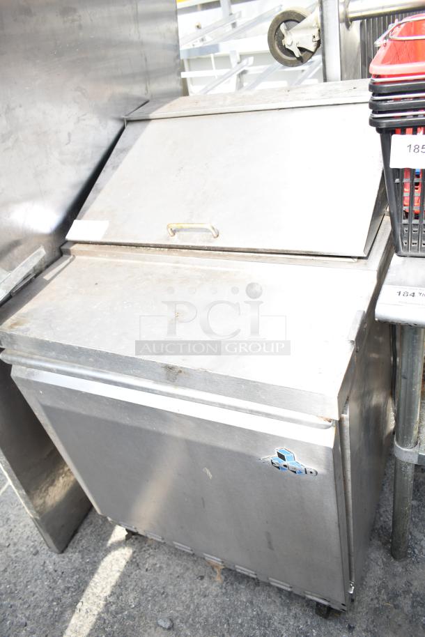 Ascend JSP-2708 sandwich salad prep table, stainless steel, used condition, 115V, 1 phase, commercial kitchen equipment.