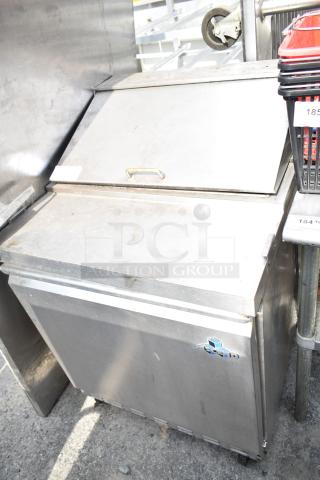 Ascend JSP-2708 sandwich salad prep table, stainless steel, used condition, 115V, 1 phase, commercial kitchen equipment.