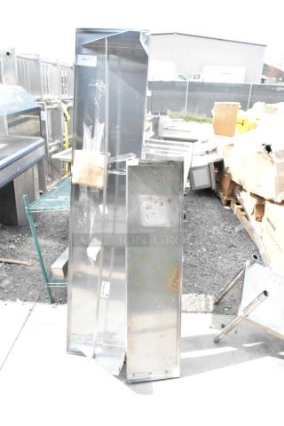 Two Regency wall mount shelves, models 600PS1572 and 600WS1248HD, shown with metal finish and some rust spots.