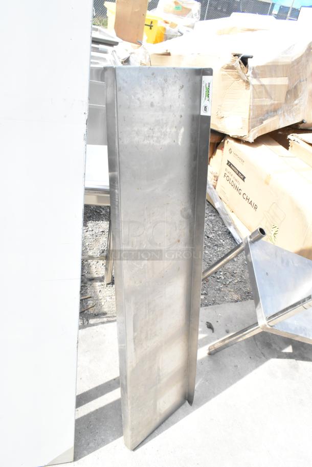 Two stainless steel Regency wall mount shelves, models 600PS1572 and 600WS1248HD, in used condition.