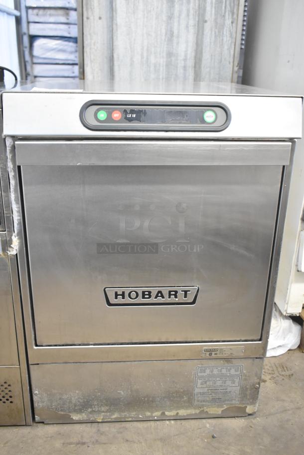 Hobart LX18H commercial undercounter dishwasher, 120/208-240V, 1 phase, stainless steel, used condition, visible control panel.