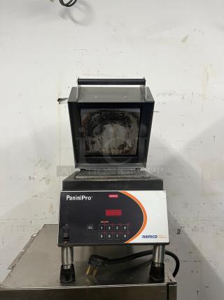 Nemco 6900-208-GF Panini Press with aluminum grooved and smooth plates, model 6900, digital controls, 208v/1ph.