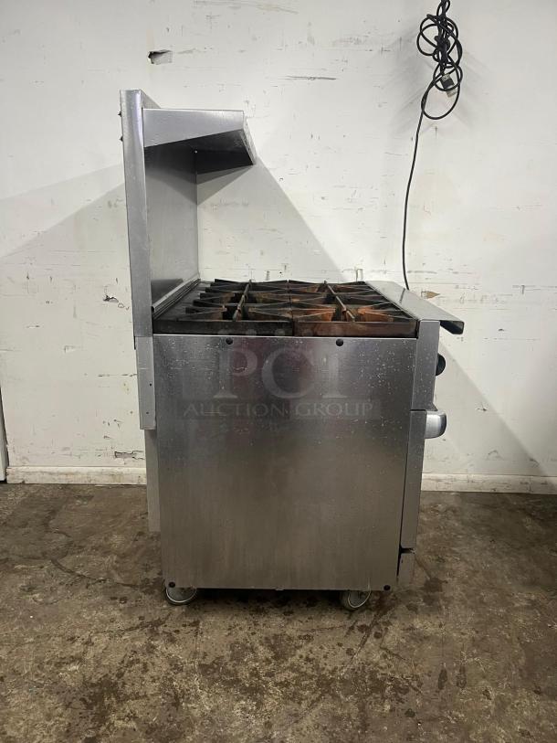 VULCAN 36" 6-burner gas range with standard oven. Model 36S-6B, natural gas, stainless steel, used condition.