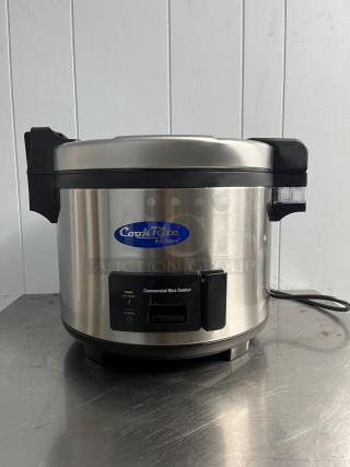 Brand new Cookrite SRC-60H rice cooker and warmer, 120V, with rice paddle holder, stainless steel finish.