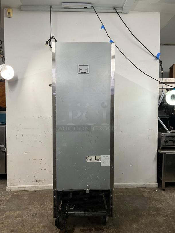 ATOSA MBF8505GR 27-inch stainless steel reach-in refrigerator, 19.1 cu ft, Energy Star, visible C5H10 label.