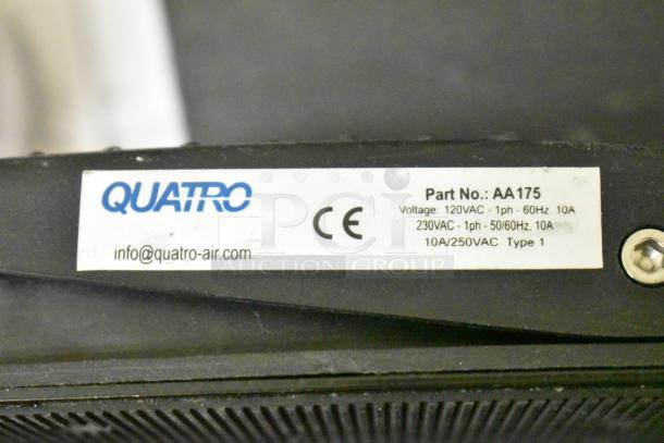 Quatro Air Technologies PGR-21 commercial dust collector, air purification system. Features voltage and part number label.