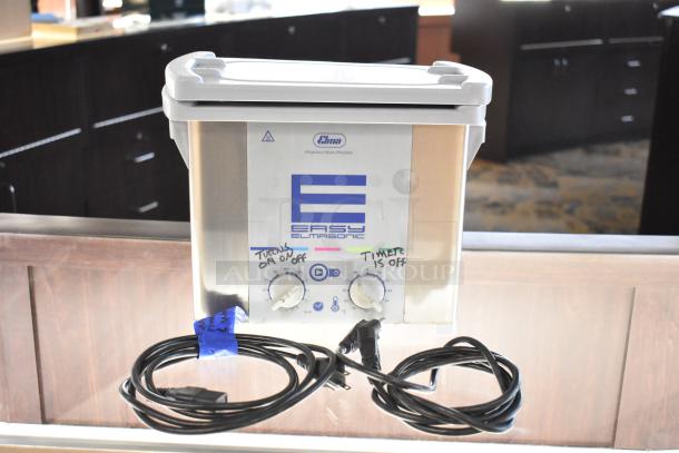 Gesswein Elmasonic Easy 30H Ultrasonic Jewelry Cleaner, 115-120V, 1 Phase. Features dual dials, visible cables, and logos.