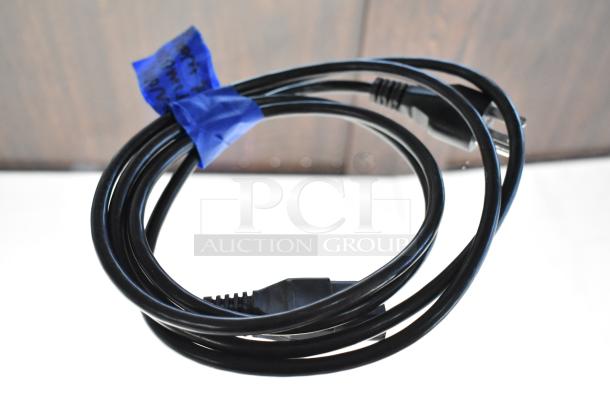 Black power cord for the Gesswein Elmasonic Easy 30H Ultrasonic Jewelry Cleaner, blue tape label attached.