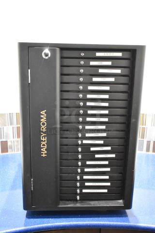 Hadley Roma case with multiple labeled drawers in excellent condition. Features sizes from 8MM to 28MM for storage.