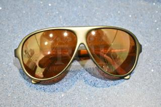 BRAND NEW gray framed sunglasses with BluBlocker orange lenses, reflective and anti-glare. Made in Taiwan.