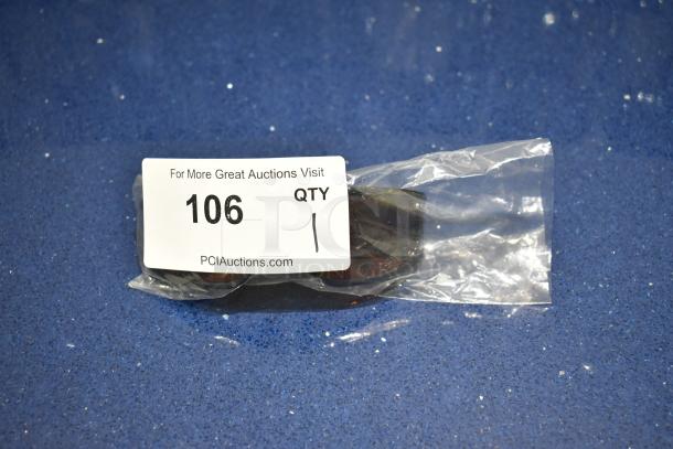 Brand new Viper sunglasses with brown frame and BluBlocker lens in plastic, auction tag 106 visible.