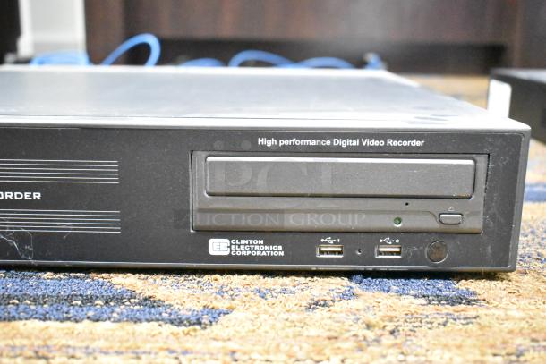 Clinton Electronics Digital Video Recorder, high performance, no hard drive, USB ports, front panel markings visible.