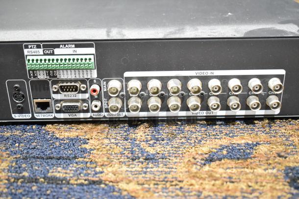 Clinton Electronics high performance digital video recorder, multiple video inputs, no hard drive, rear ports shown.