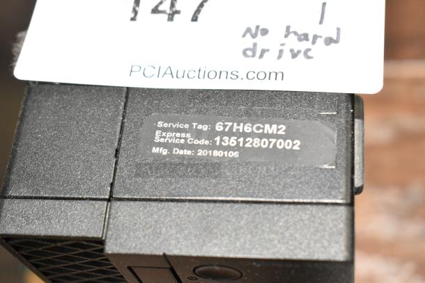 Dell Optiplex 3050 Tower, no hard drive, service tag 67H6CM2, manufacture date 20180106.