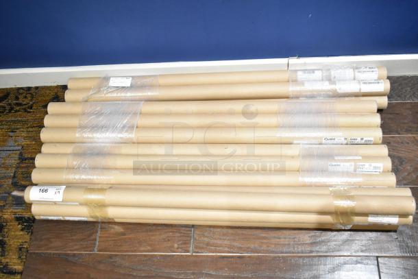 19 iGuzzini lights in shipping tubes, models IGMWG1-12, MWG1.012, wrapped and labeled, quantity 19.