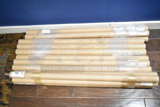 19 iGuzzini lights in shipping tubes, models IGMWG1-12, MWG1.012, wrapped and labeled, quantity 19.
