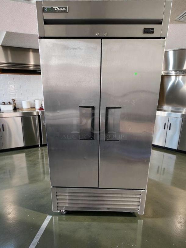 True T-35-HC commercial refrigerator, 39.5" reach-in, stainless steel, double solid doors, prime condition, fully tested.