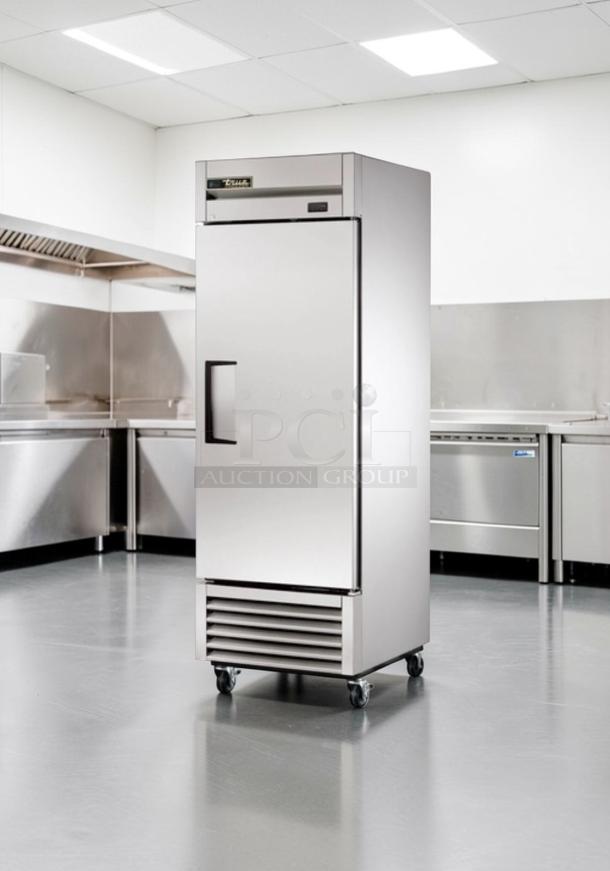 Flawless True T-23F-HC commercial freezer, 23 cu. ft., stainless steel, 115V, fully tested, by True Manufacturing.