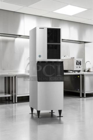 Hoshizaki KM-520MAJ commercial ice machine, stainless steel, air-cooled, 556 lb/day capacity, top-tier condition, fully tested.