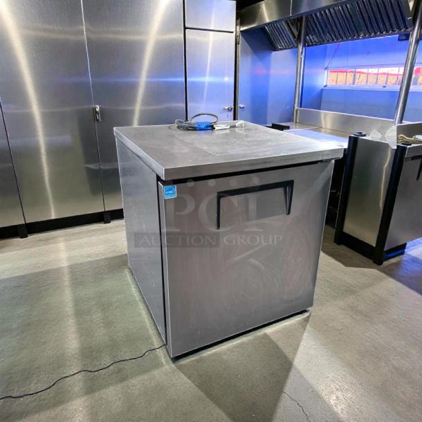 Exceptional condition True TUC-27F-HC-LP undercounter freezer in stainless steel; 27" one section, 115V; fully tested.