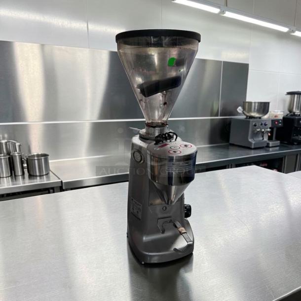 Mazzer Super Jolly V Up Electronic espresso grinder, exceptional condition, stainless steel, 120V, fully operational.