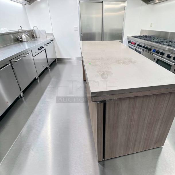 True TUC-72-HC ADA 72" undercounter refrigerator in stainless steel, exceptional condition, commercial 3-door unit, fully tested.