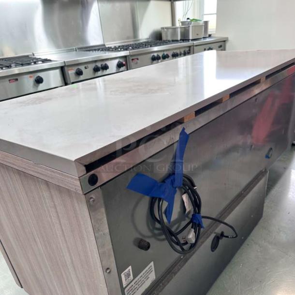 True TUC-72-HC ADA 72" undercounter refrigerator, stainless steel, 3-door unit in exceptional condition, fully tested.