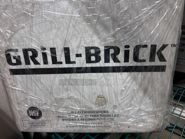 Brand new Grill Brick cleaning block, 8"x4"x3.5", NSF certified, for heavy-duty grease removal. Model: Standard.