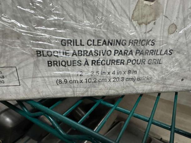 Brand new Grill Brick cleaning block, 8"x4"x3.5", NSF Certified. Heavy-duty, removes grease. Model: Standard GRL-S-BRK-0829.