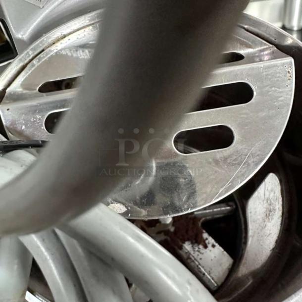 Mazzer Major V Automatic Espresso Grinder, stainless steel, 110V, prime condition, fully operational, commercial-grade.