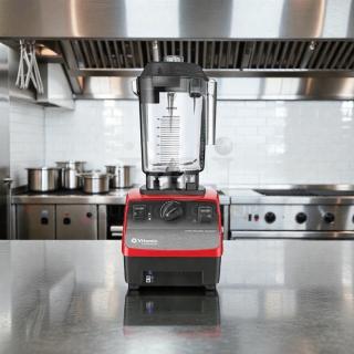 Vitamix VM0100A Drink Machine Advance Blender, commercial-grade, red base, outstanding condition, 120V, fully operational.