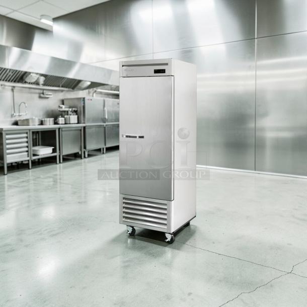 Blue Air BSR23-HC 26" reach-in refrigerator, 23 Cu. Ft., stainless steel, bottom mount, commercial-grade, tested, excellent condition.