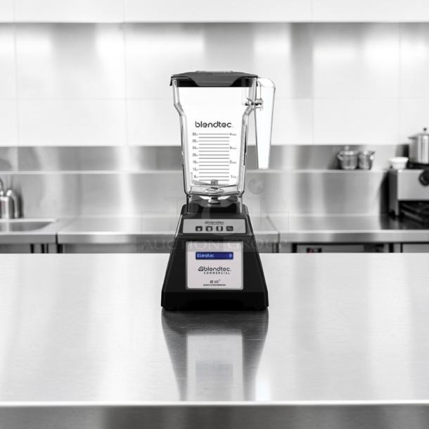 Blendtec EZ600 Commercial Blender, 44 Oz BPA-Free Jar, 1500W, elite condition, fully tested, Blendtec branding visible.