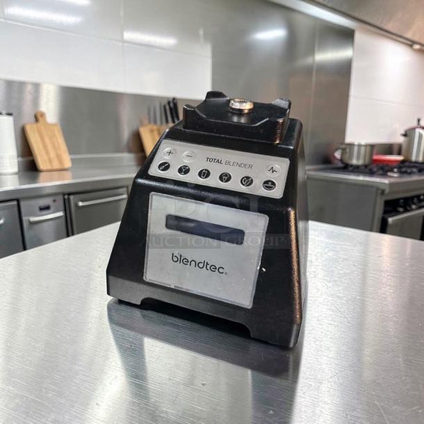 Blendtec EZ600 commercial blender base, black, in elite condition. Total Blender controls, branded logo visible.