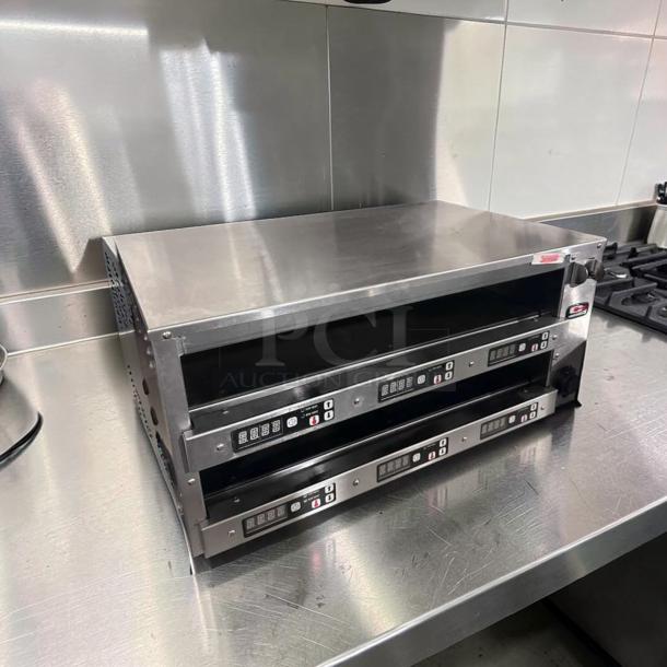 Carter-Hoffmann M212S-2T Modular Holding Cabinet, stainless steel, dual-tier, USB port, excellent condition.