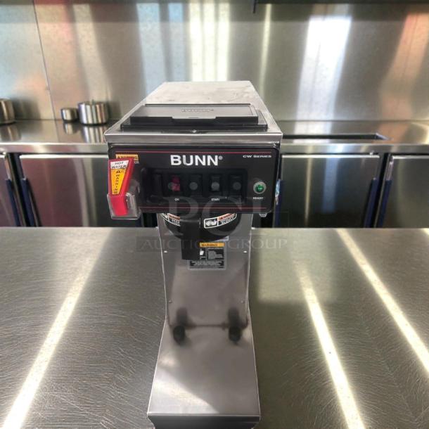 Bunn CWTF15-APS coffee brewer in excellent condition, commercial-grade, 120V, with hot water faucet, fully operational.
