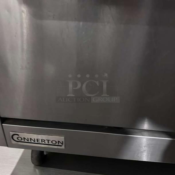 Connerton CN36-6_LP commercial gas range in stainless steel, 36” wide with 6 open burners, oven base, excellent condition.