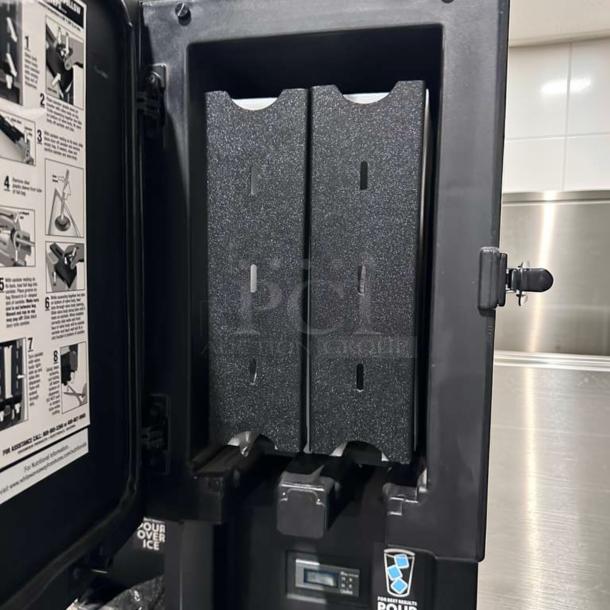 CreaMiser Model 230 commercial cold brew dispenser, dual tap system, black, interior view, excellent condition.