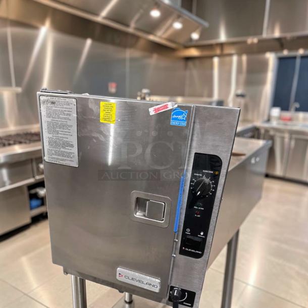 Cleveland Range 22CET6.1 SteamChef Convection Steamer, stainless steel, SureCook controls, ENERGY STAR®, labels visible, tested operational.