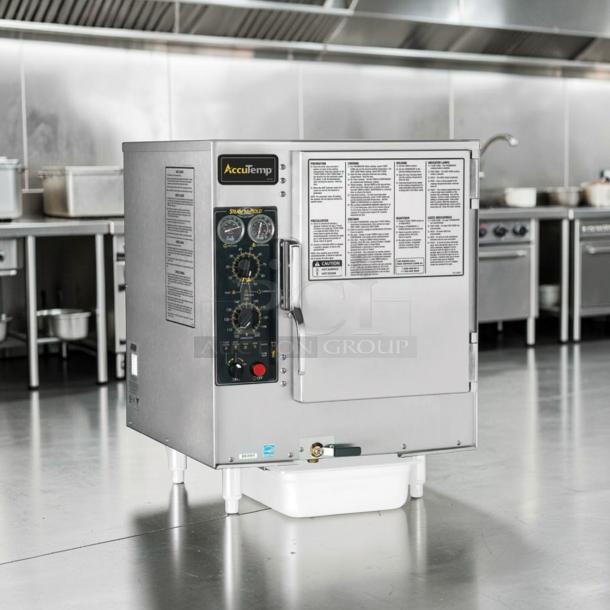 AccuTemp Steam'N'Hold S62083D150 countertop convection steamer, 6-pan capacity, stainless steel, fully operational, 208V/3 Phase.